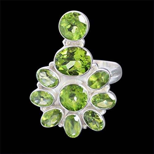 Bague péridot argent massif 925 durable pour peau sensible taille V 1/2