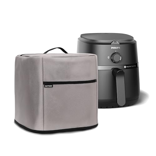 Image of Dustproof Air Fryer Cover for Philips 4.2L NA120 /00 - Polyester Kitchen Oven and Home Appliances with Handle & Pocket | for Women, Men & Everyday Use (Grey)