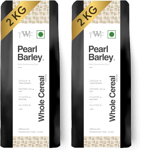 Image of TWF Pearl Barley | 2 Kg | Premium Hulled Whole Barley Grains | Jau | Jav | Barli | Yavalu | Yava | 100% Natural & Unpolished | High Fiber for Baking & Cooking | Ancient Grain | Perfect for Plant-Based Diets | Ideal for Soups, Salads, Risottos, Khichdi & Everyday Healthy Meals | Cooks Like Rice | Ideal for Risottos & Soups