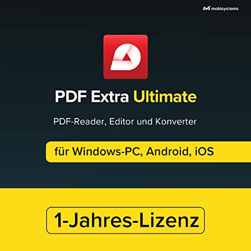 PDF Extra Ultimate | Umfassender PDF-Reader und PDF-Editor | PDFs erstellen, bearbeiten, umwandeln, kommentieren, ausfüllen und signieren | Jahreslizenz | 1 Windows-PC & 2 Mobilgeräte | 1 Benutzer