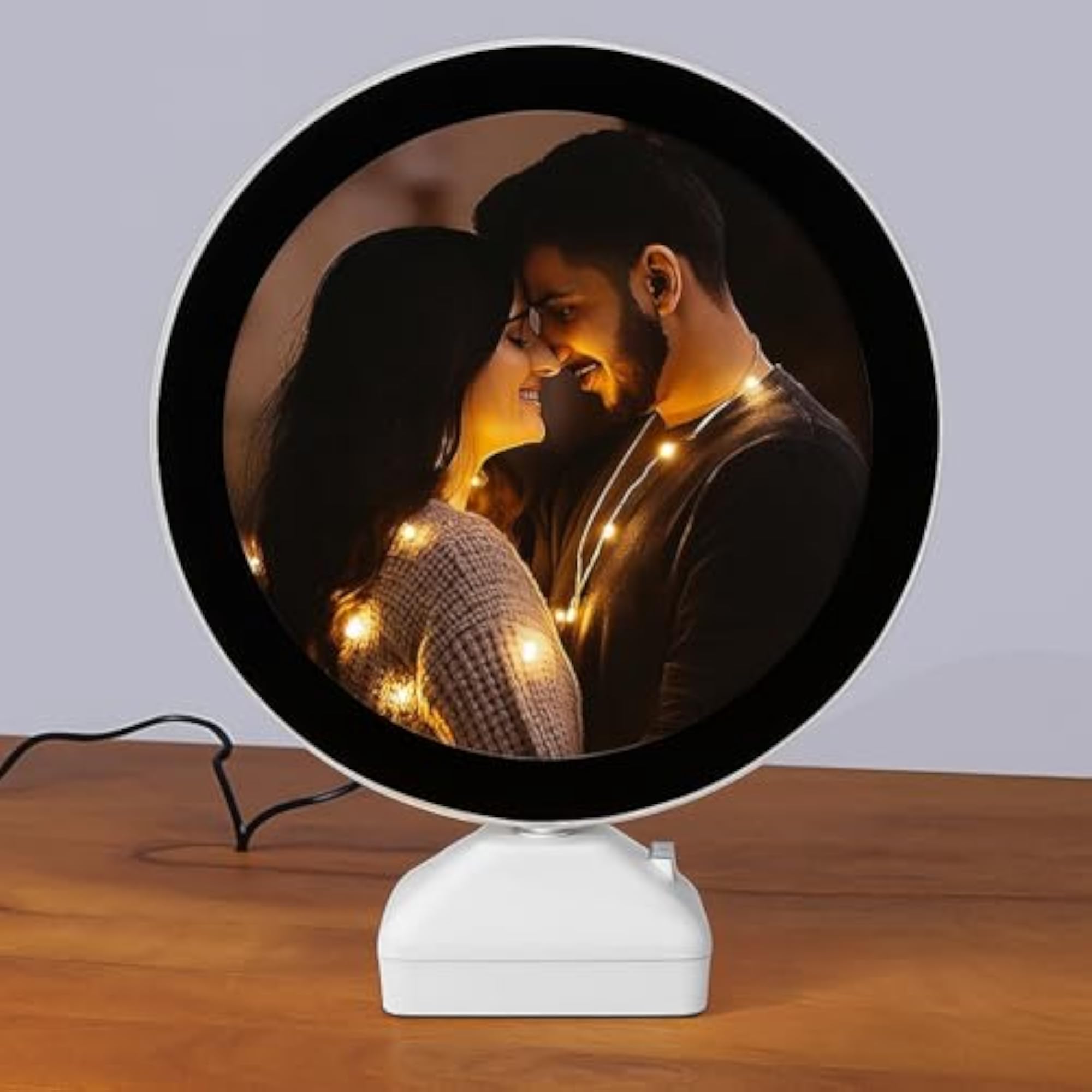 Magic Mirror Photo Frame LED Light, Personalized Gift