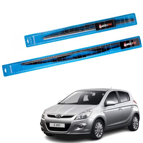 Image of Windshield Car Wiper Blades Metal Frame Water Repellant Cleaning Wiper Blades Refills Best for Hyundai I20 (2008 Onwards) Dr 24 inch /Pa 16 inch