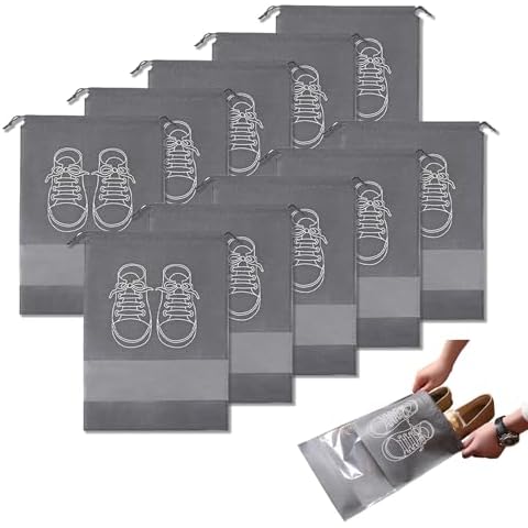 10 Pcs Grey Portable Shoe Bags Set Cover