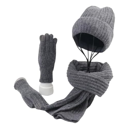 Conjunto de gorro bufanda y guantes gruesos a prueba de frío 2