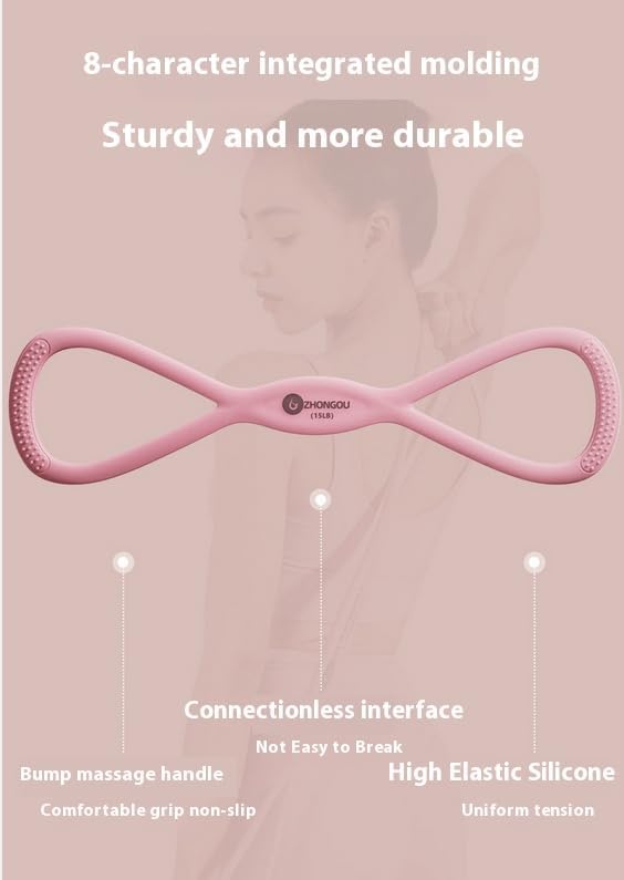 Miniatura 2 de Bandas de resistencia con asas, banda de resistencia de figura 8, bandas elásticas para entrenamiento de gimnasio en casa, pilates, entrenamiento de