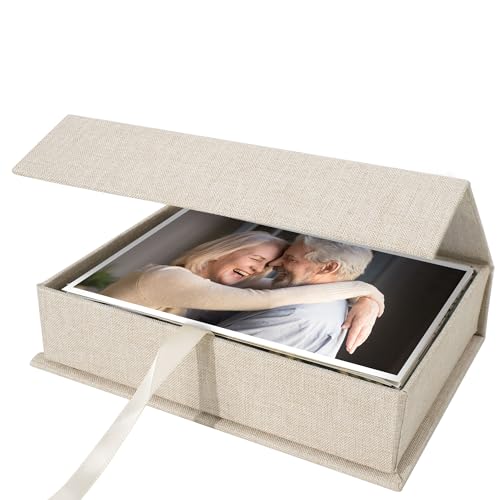 Yopih 5x7 Linen Photo Storage Box - Ideal for Preserving and Organizing Your Precious Photos,...