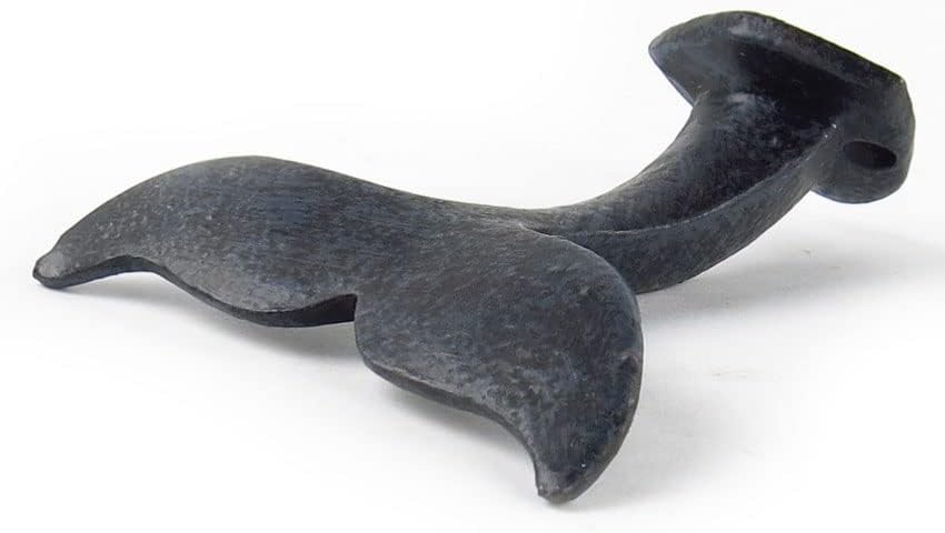 Cast Iron Whale Tail Hooks 2pcs, Rustic Hooks Heavy Duty Wall Mounted Decorative Hooks for Hanging, Vintage Iron Hooks for Farmhouse, Entryway, Bedroom, Living Room, Black