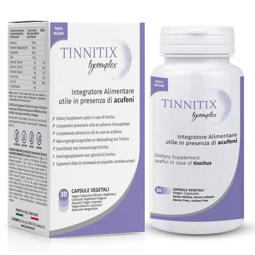 Tinnitix Lycomplex Suplemento para el acúfeno o tinnitus (zumbido de oídos) | Acción relajante y antioxidante