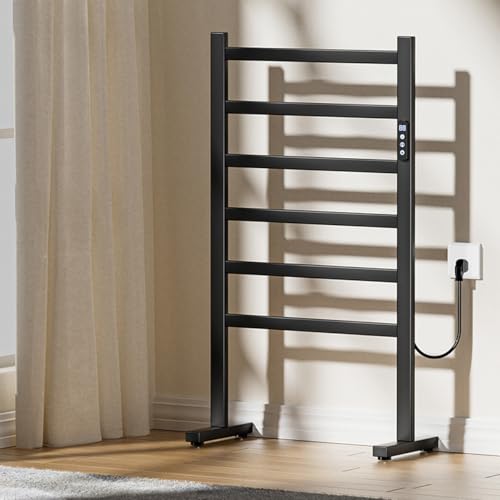 Towel Warmers for Bathroom, VOKIM Freestanding Towel Warmer,Heated Towel Racks for Bathroom, with Timer and Temperature Adjustment, Stainless Steel, IPX4, Suitable for Bathroom, Bedroom