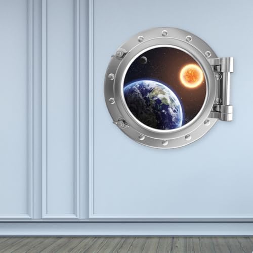 Vinilo decorativo 3D cápsula espacial adhesiva para pared miniatura 7