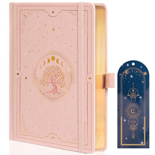 TIEFOSSI Tree of Life Journal, A5 Lined Journal for Women Men, Aesthetic Notebook with 316 Numbered Pages, Hardcover Vegan Leather Journals with Bookmark, 100 GSM Thick Paper