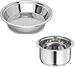 Golden Drops 14 Inches Parat Dough Maker Stainless Steel Parant Dough Mixer Dough Kneader Pie Pan with 3 Liter Patila Topia Tope