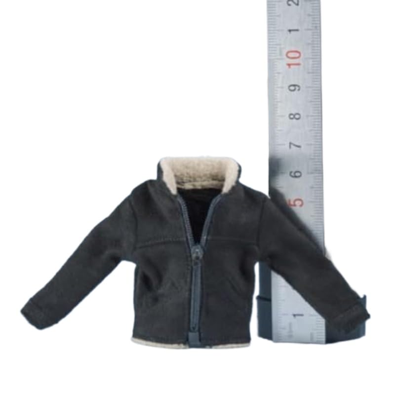 ximitoy 1/12 Male Soldier Clothes Suede Collar Coat Jacket for 6'' Figure (Black)