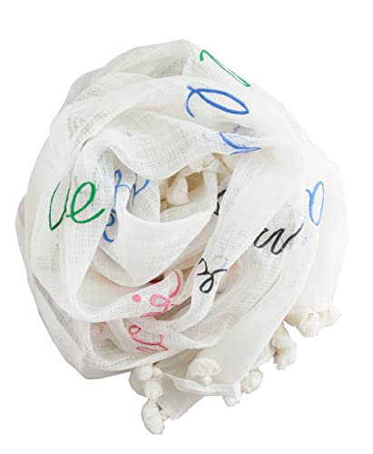 [Citrus] (シトラス) ストール vive l'amour コットンシルク POMPOM 薄手 (Natural)