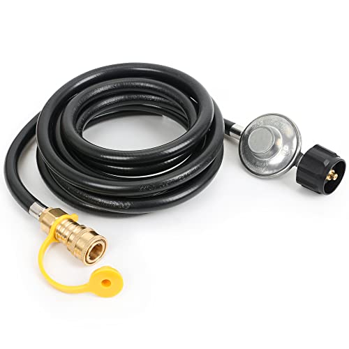ATKKE 12 Feet Propane Hose with Regulator, 3/8” Female Quick Connect Disconnect x QCC1 Propane...