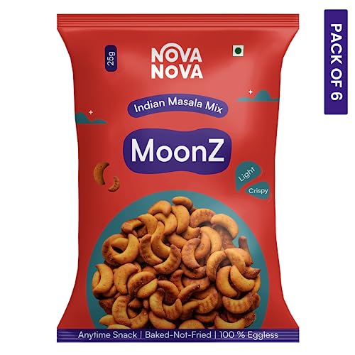 Image of Nova Nova Moonz I All Day Savoury Snack Packs I Pack of 6 I Indian Spice Mix Flavour