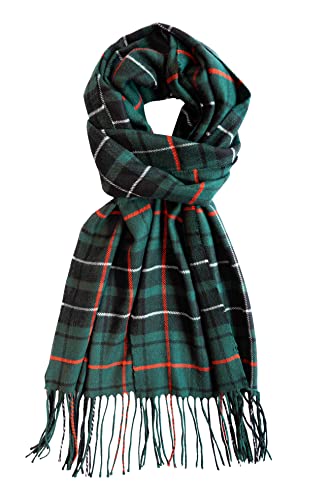 Calvin Olivia Cashmere Feel Scarf Soft Winter Soft Tartan Plaid Fashion Nova Scottish Check Multi-Color Gift For Men Women Christmas Green Plaid #TOP26