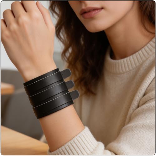 Image of Punk Belt Buckle Bracelet Wide Leather Wristband Adjustable Arm Cuff Bracelet