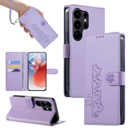 �X�}�z�P�[�X �Ή��@�� for Samsung Galaxy S26 Ultra �X�}�z�P�[�X�y�J�[�h�X���b�g�E�E�H���b�g�E�}�O�l�b�g�J�E�t���b�v�E�X�^���h�@�\�z�X�g���b�v�t�� Purple