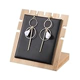 SHERCHPRY Soporte para Collar y Pendientes de Madera de Bambú Organizador Compacto y Ecológico Exhibidor Pequeño Negro para Joyería para Colgantes y Accesorios