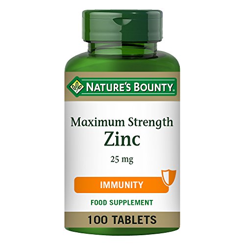 Nature's Bounty Maximum Strength Zinc 25 mg Tablets - Pack of 100