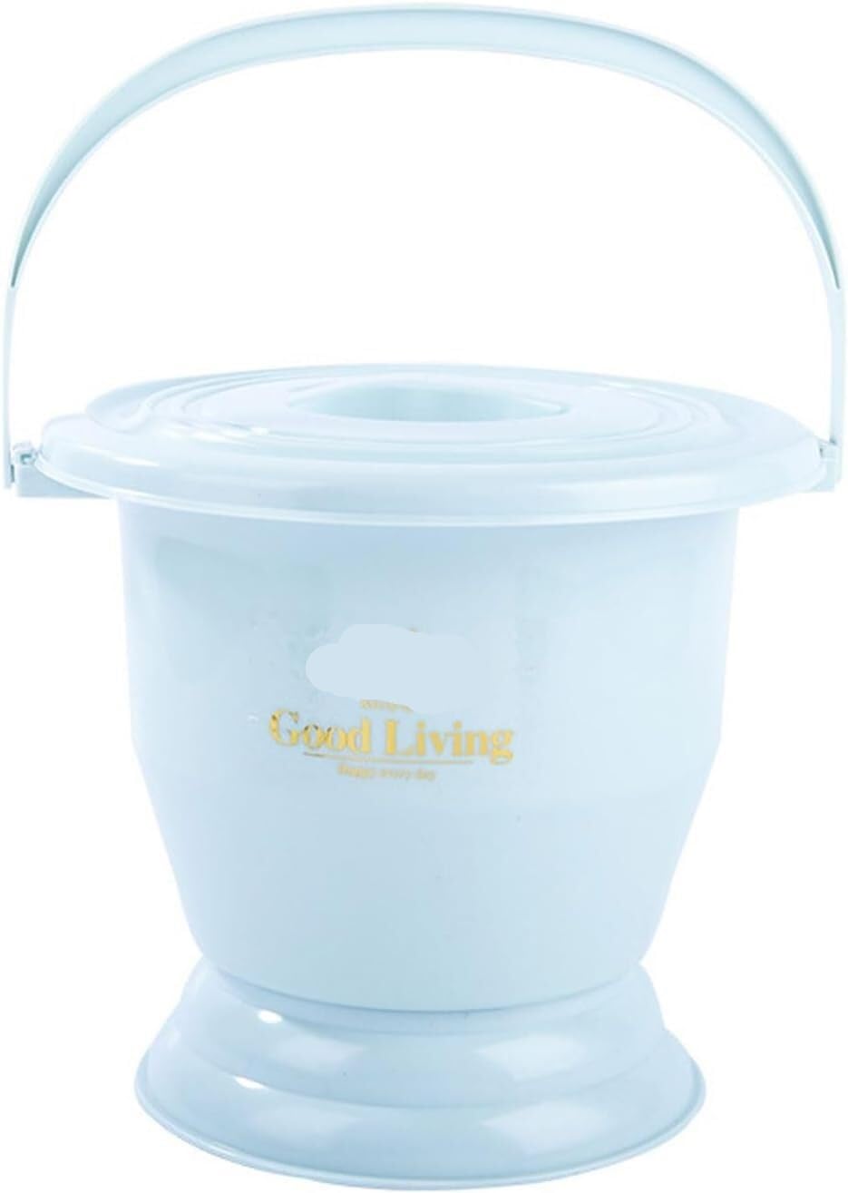 Shfohgkj Blu Chamber Pot,Urine Bucket, With Handle, Bedpan Portable Toilet Urinal Spittoon Potty Pee For Pregnant Woman Elderly Adults(,22.5Cm)