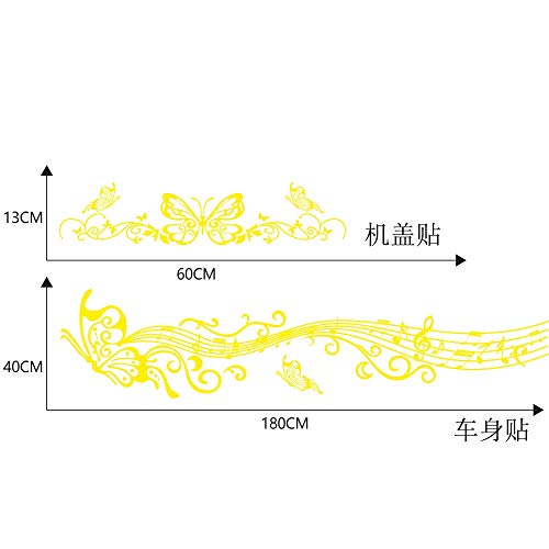 Bininbox 1 Set Car Auto Body Sticker Butterfly Self-Adhesive Side Truck Vinyl Graphics Decals (Yellow) #TOP6