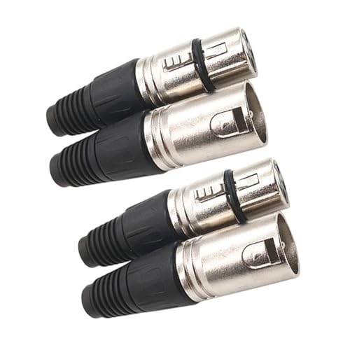 IOBIDDYS XLR�͂񂾕t���^�C�v�R�l�N�^ 4�Z�b�g �}�C�N�P�[�u���R�l�N�^ ABS���������� �����ϐ������^�ъȒP �I�X2���X2�� �}�C�N�p�[�q�A�N�Z�T���[
