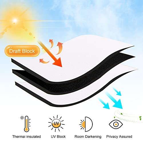 Ryb Home Room Darkening Curtains - Rod Pocket Half Light Block Drapes Window Shades For Bedroom Bathroom Living Room Kitchen Office Dining Decor, W 42 X L 45, Pure White, 2 Pieces #TOP3