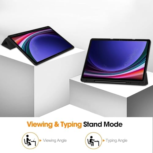 Image of ProElite Cover for Samsung Galaxy Tab S10 Lite 10.9 inch / Tab S9 FE 10.9 inch /Tab S10 FE /Tab S9 11 inch, Soft Flexible Flip Case Cover with S Pen Holder, Auto Sleep Wake, [Recoil Series] - Ocean Blue