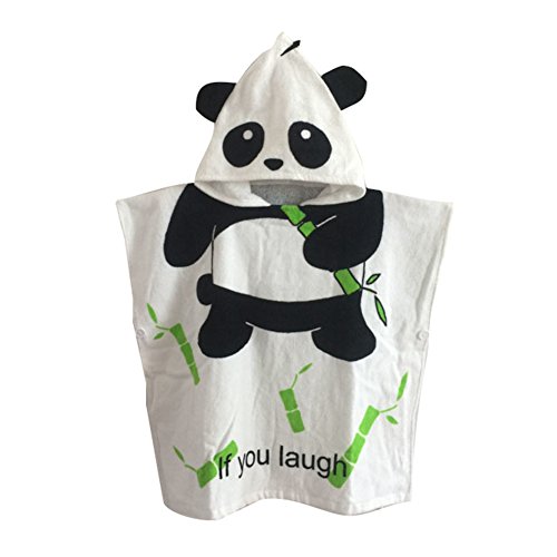 Gagacity Unisex Bambini Teli da Poncho da Bagno con Cappuccio,Coperta Morbida Cotone di Balneazione Wrap Vestaglia per 1-6 Anni/Panda
