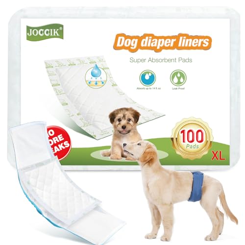 Image of Dog Diaper Liners 100ct Super Soft and Absorbent Dog Diaper Booster Pads for Male Dog Belly Bands or Female Dog Diapers(X-Large, 100pcs)