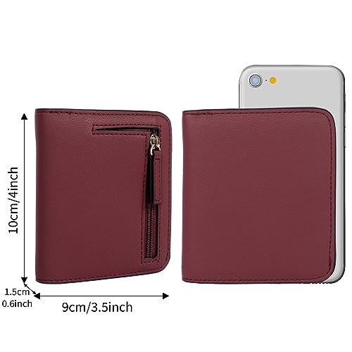 Women Credit Card Holder, Ladies Purse Small, Women 's Coin Wallet, RFID Blocking Leather Wallet Purse Mini Compact Pocket Wallet for Women Zipper Coin Pocket Ladies Small Purse with ID Window - Image 5