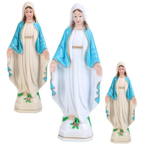 Set de 3 estatuas virgen María de resina