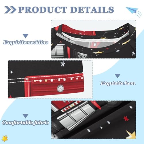 Boys Short Sleeve T-Shirts Truck Car Red Star Rashguard Kids Swim Shirts Sun UPF 50+3