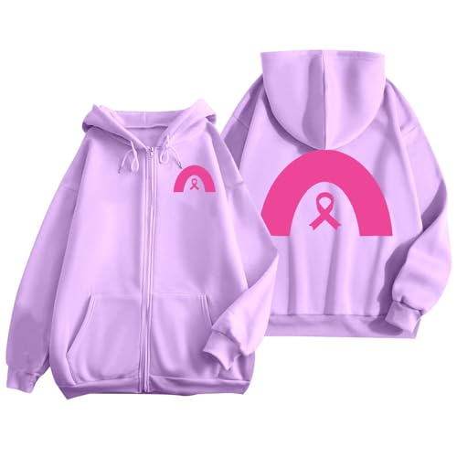 Sweat imprimé Ruban Rose pour la sensibilisation au cancer du sein