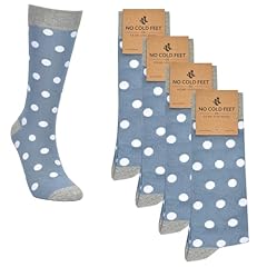 Dusty Blue With White Polka Dots