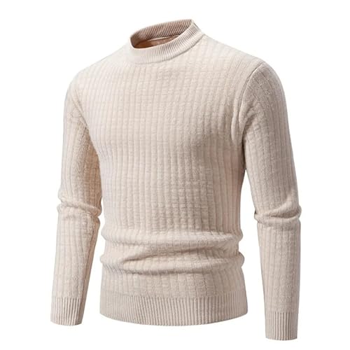 Men's Oversized Long Sleeve Stand Collar Sweater Knitted Pullover Street Warm Casual Top2