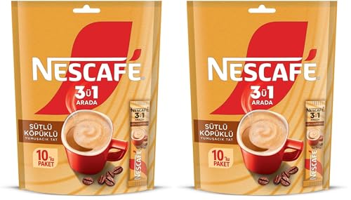 3'ü 1 Arada Sütlü Köpüklü Çözünebilir Kahve Karışımı 10'lu, 17,4 g 2'li paket