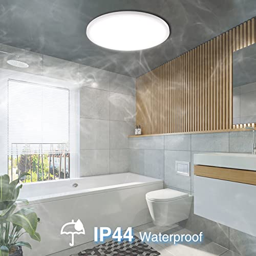 Libtit 12 Inch Led Flush Mount Ceiling Light, 5000K 3200Lm 28W Bright Led Ceiling Light, Super-Slim Dimmable Ceiling Light Fixture For Kitchen Bathroom Bedroom Livingroom Hallway Office #TOP6