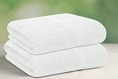 Textila Cotton Bath Towels - Medium Bath Towel 24X48 Inches - Pack Of 6 - White Color - Soft And Absorbent Towels For Bathroom, Gym, Pool, Spa, Hotel, Home & Hair Wrap Use #TOP5