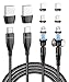 Ladekabel Schnellladekabel  günstig Kaufen-Krsende Magnetisches Ladekabel [2M 2M], Magnet USB C Kabel Schnellladung 60W, USB A/USB C auf Typ C Schnellladekabel, 360°&180° Rotierendes Magnetkabel für Android/Micro USB/Typ C/iProdukts Gerät