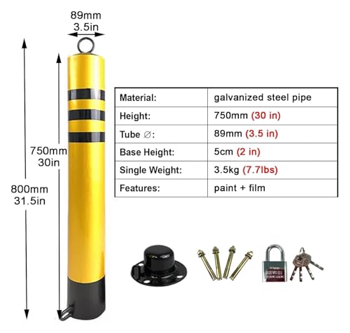 Borne de sécurité anti-choc en acier galvanisé jaune - 2