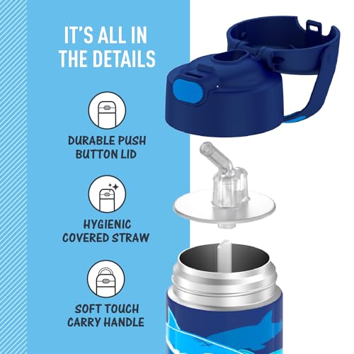 Image of THERMOS FUNTAINER Water Bottle with Straw, 12oz, Sharks