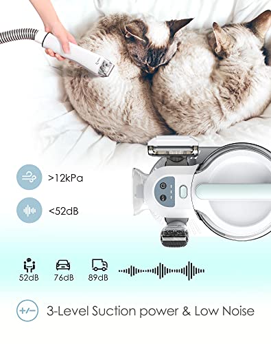 Kidken Pet Grooming Kit Vacuum, Low Noise Electric Clippers Vacuum, 3.3L Large Dust Box Grooming Tools, Dog Grooming Kit & Vacuum With 3 Level Powerful Suctionor For Dogs Cats Animals #TOP3