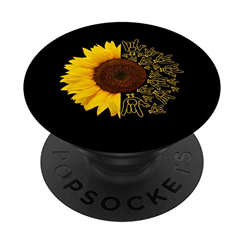 Lingua dei segni americana Ringraziamento Turchia ASL USA Girasole PopSockets PopGrip Intercambiabile