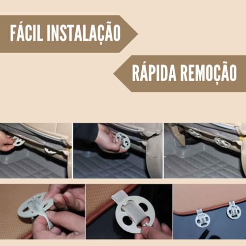 Capa Para Assento De Banco De Carro Acolchoada Em Suede Aveludado Com Porta Objetos (BEGE)