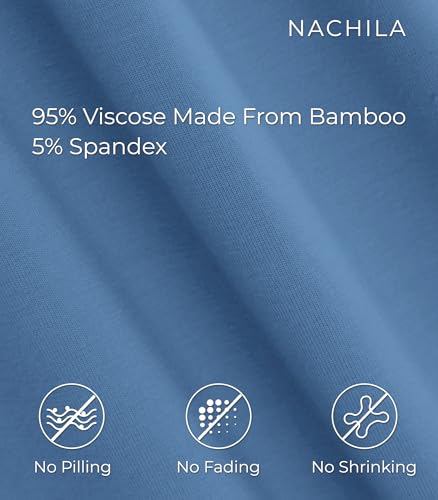 Image of NACHILA Mens Pajamas Set Long Sleeve Henley Sleepwear Top Soft Jogger Pants Pajamas Cool Pjs Set,Viscose Made from Bamboo
