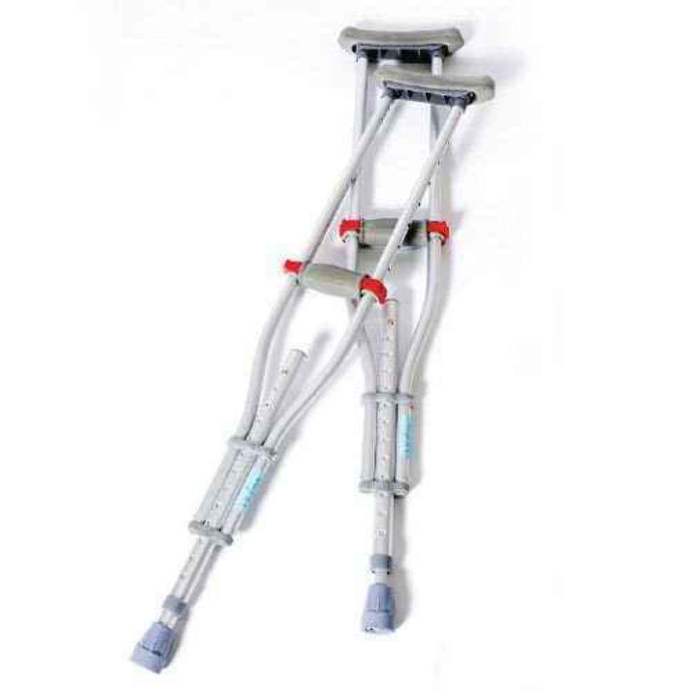 Medline Adjustable Quick-Fit Crutches Easily Adjusts to Fit Kids, Adults & Seniors Between 4’7”– 6’7” Tall — Mobility Aid Supports Up To 300 lbs.