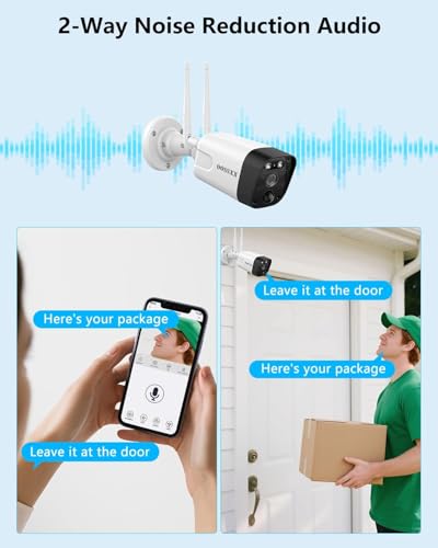 Image of (2026 Update) Wireless WiFi Outdoor Security Camera System with Dual Antenna Cameras, 55% Stronger Signal, 130 Wide Angle, 2-Way Audio, No Monthly Fee, Home NVR Security System